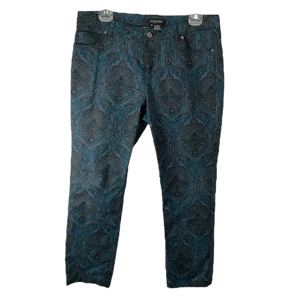 Etcetera navy blue paisley‎ jeans size 10